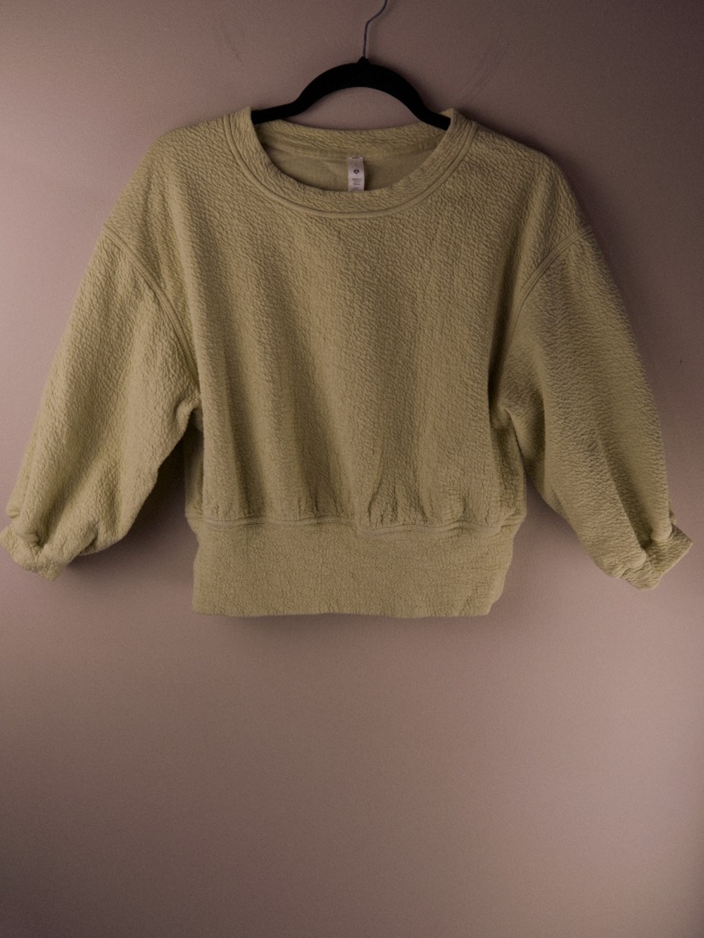 Cropped textured cotton-blend sweatshirt